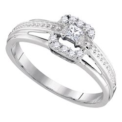 1/5 CTW Princess Diamond Solitaire Bridal Wedding Engagement Ring 10kt White Gold - REF-25F3W