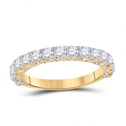 1 & 1/2 CTW Womens Round Diamond Single Row Band Ring 14kt Yellow Gold - REF-136A4M