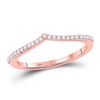 Image 1 : 1/6 CTW Womens Round Diamond Chevron Stackable Band Ring 10kt Rose Gold - REF-21M8F