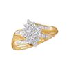 Image 1 : 1/10 CTW Womens Round Diamond Cluster Ring 10kt Yellow Gold - REF-20M5F