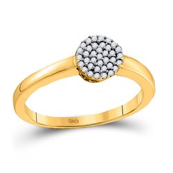 1/8 CTW Womens Round Diamond Cluster Ring 10kt Yellow Gold - REF-17A7M