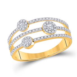 1/3 CTW Womens Round Diamond Band Ring 10kt Yellow Gold - REF-24N5A