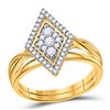 Image 1 : 1/3 CTW Round Diamond Bridal Wedding Ring 10kt Yellow Gold - REF-29M9F