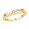 Image 1 : 1/20 CTW Womens Round Diamond Band Ring 10kt Yellow Gold - REF-14M2F