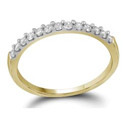 1/4 CTW Womens Round Diamond Slender Wedding Anniversary Band Ring 14kt Yellow Gold - REF-28W2H