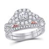 Image 1 : 1 CTW Round Diamond Bridal Wedding Ring 14kt Two-tone Gold - REF-126M2F