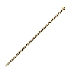 7/8 CTW Womens Round Brown Diamond Tennis Bracelet 14kt Yellow Gold - REF-115M8F
