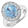 Image 1 : Natural 3.12 CTW Aquamarine & Diamond Ring 14K White Gold - REF-111M3T