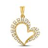1/5 CTW Womens Round Diamond Fashion Heart Pendant 10kt Yellow Gold - REF-16M4F