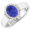 Image 1 : Natural 2.4 CTW Tanzanite & Diamond Ring 14K White Gold - REF-50X6K