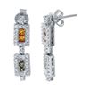 Image 1 : 1.45 CTW Multi-Color Sapphire & Diamond Earrings 14K White Gold - REF-56X9R