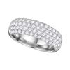 1 & 5/8 CTW Womens Round Diamond Pave Composite Band Ring 14kt White Gold - REF-204W5H