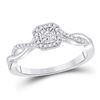 1/5 CTW Womens Round Diamond Twist Halo Promise Ring 10kt White Gold - REF-30A5M