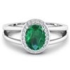 Image 3 : Natural 1.87 CTW Zambian Emerald & Diamond Ring 14K White Gold - REF-88R9F