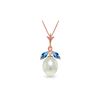 Image 1 : Genuine 4.5 ctw Blue Topaz Necklace 14KT Rose Gold - REF-24V3W