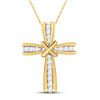1/6 CTW Womens Round Diamond Cross Pendant 10kt Yellow Gold - REF-15M2F