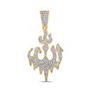Image 1 : 1/2 CTW Mens Round Diamond Allah Islam Charm Pendant 10kt Yellow Gold - REF-62X6T