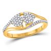 Image 1 : 1/6 CTW Womens Round Diamond Double Cluster Ring 10kt Yellow Gold - REF-17T6V