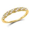 Image 1 : 1/8 CTW Womens Round Diamond Stackable Band Ring 10kt Yellow Gold - REF-19M2F