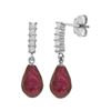 Image 1 : Genuine 6.75 ctw Ruby & Diamond Earrings 14KT White Gold - REF-39W4Y