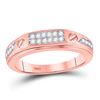 Image 1 : 1/4 CTW Mens Round Diamond Screw Band Ring 10kt Rose Gold - REF-37W5H