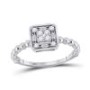 Image 1 : 1/4 CTW Womens Round Diamond Square Cluster Ring 10kt White Gold - REF-23H9R