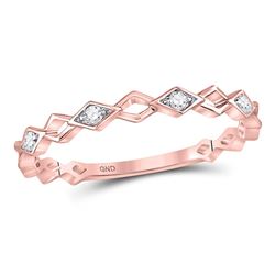 1/20 CTW Womens Round Diamond Stackable Band Ring 10kt Rose Gold - REF-8R9X