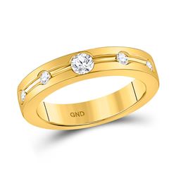 1/4 CTW Womens Round Diamond Wedding Band Ring 14kt Yellow Gold - REF-61N4A