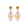 Image 1 : Genuine 2.4 ctw Citrine Earrings 14KT Rose Gold - REF-39X3M