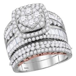 2 & 1/2 CTW Round Diamond Bridal Wedding Ring 14kt Two-tone Gold - REF-242Y3N