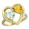 Image 1 : 2.61 CTW Diamond, Amethyst & Citrine Ring 14K Yellow Gold - REF-33K9W