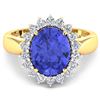 Image 3 : Natural 4.29 CTW Tanzanite & Diamond Ring 14K Yellow Gold - REF-145T3H