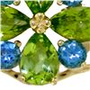 Image 1 : Genuine 2.43 ctw Peridot & Blue Topaz Ring 14KT White Gold - REF-48Z3N