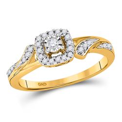 1/6 CTW Womens Round Diamond Solitaire Promise Ring 10kt Yellow Gold - REF-22N5A