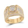 Image 1 : 2 & 3/8 CTW Mens Baguette Diamond Circle Cluster Ring 14kt Yellow Gold - REF-190V8Y