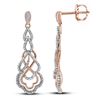 Image 1 : 1/2 CTW Womens Round Diamond Interwoven Dangle Earrings 10kt Rose Gold - REF-40A8M