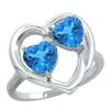 Image 1 : 2.60 CTW Swiss Blue Topaz Ring 14K White Gold - REF-33X9M