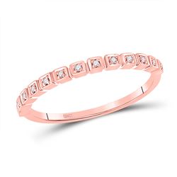 1/20 CTW Womens Round Diamond Stackable Band Ring 10kt Rose Gold - REF-9N5A