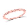 Image 1 : 1/20 CTW Womens Round Diamond Stackable Band Ring 10kt Rose Gold - REF-9N5A