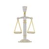 Image 1 : 1 CTW Mens Round Diamond Scales of Justice Charm Pendant 10kt Yellow Gold - REF-71T6V