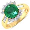 Image 1 : Natural 3.18 CTW Zambian Emerald & Diamond Ring 14K Yellow Gold - REF-157N7R