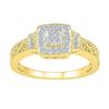 Image 1 : 1/5 CTW Womens Round Diamond Square Cluster Ring 10kt Yellow Gold - REF-23X9T