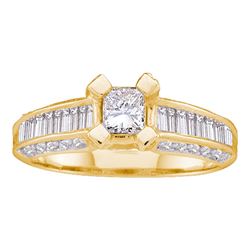 1 CTW Princess Diamond Solitaire Bridal Wedding Engagement Ring 14kt Yellow Gold - REF-122N6A