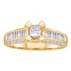 Image 1 : 1 CTW Princess Diamond Solitaire Bridal Wedding Engagement Ring 14kt Yellow Gold - REF-122N6A