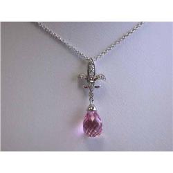 5013 18k White Gold Necklace with Topaz Drop Pendant
