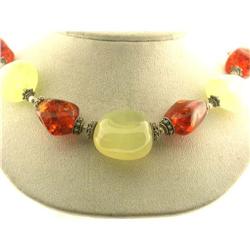 5019  Amber and Silver Necklace