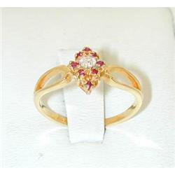 6335 14K 2 Tone Gold Ring w/ Ruby