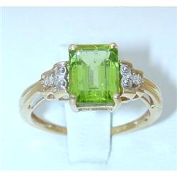 9401 10K 2 Tone Gold Ring w/ Peridot