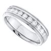 Image 1 : 1/4 CTW Mens Round Diamond Band Ring 14k White Gold - REF-61N4A