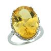 13.71 CTW Citrine & Diamond Ring 14K White Gold - REF-59F4N
